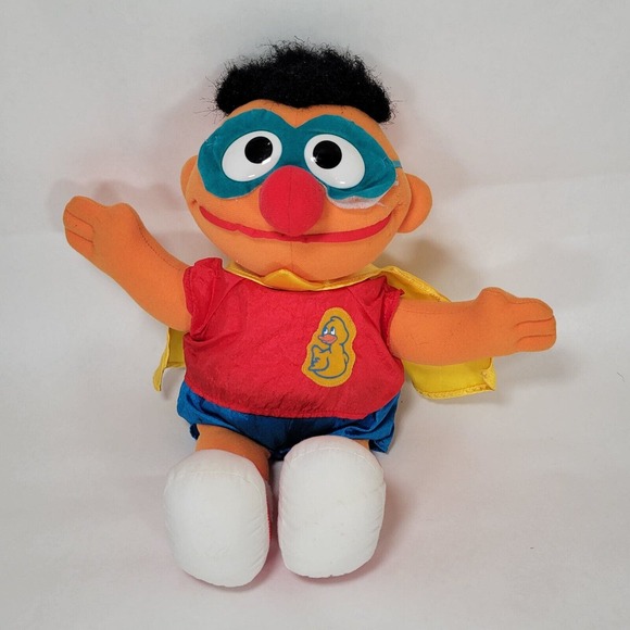 Sesame Street Super Muppet Ernie Doll Henson 1997 Tyco Preschool 12" Vintage - Picture 1 of 5